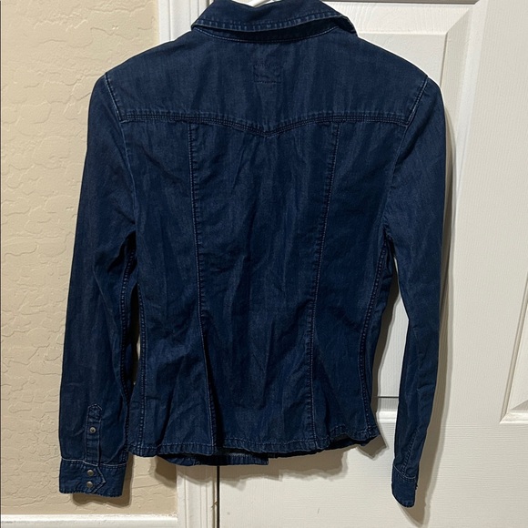 Guess Dark Blue Denim Button Down Shirt - Picture 4 of 7